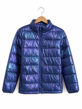 Kids Iridescent Blue Puffer Jacket Girls Size 8 Blue & Purple 💙